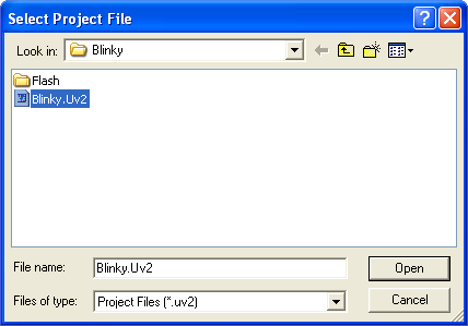 Open Project dialog
