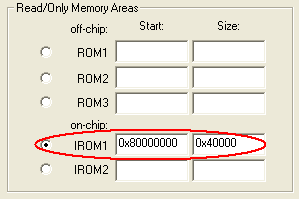 Options for Target - IROM1