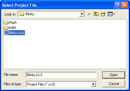 Open Project dialog