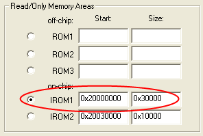Options for Target - IROM1