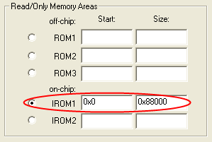 Options for Target - IROM1