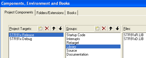Components, Environment and Books Dialog