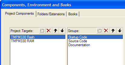 Components, Environments and Books Dialog