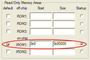 Options for Target - IROM1