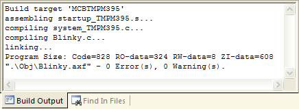 Target Build Output Window