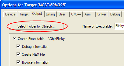 Options for Target — Output — Select Folder