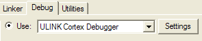 Use: ULINK Cortex Debugger