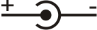 This shows the center conductor as the positive (or plus) connection.