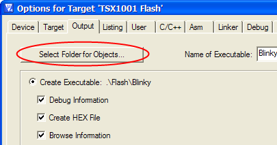 Options for Target — Output — Select Folder