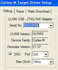Target Driver Setup - ULINK2 Adapter