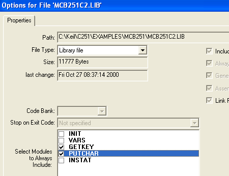 Library Options dialog