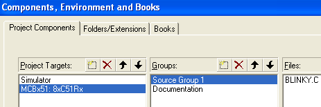 Components, Environments and Books Dialog