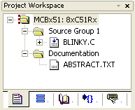 BLINKY Project Workspace Window