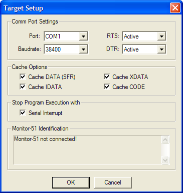 Target Setup Dialog