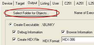Options for Target — Output — Select Folder