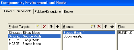 Components, Environments and Books Dialog