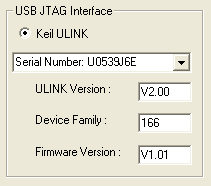 ULINK ID, Device Family and Firmware