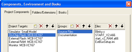Components, Environments and Books Dialog