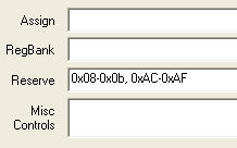 Options for Target, RAM and ROM Settings