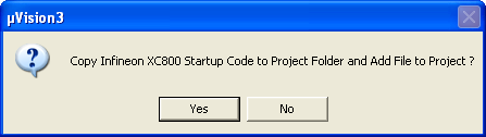 'Copy XC800 Startup Code' Dialog