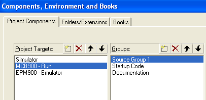 Components, Environments and Books Dialog