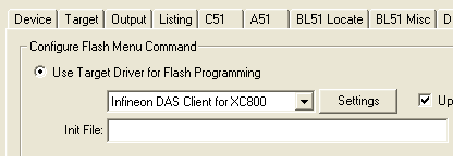 OCDS Flash Driver Selection