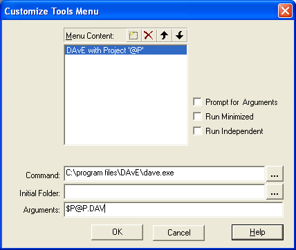 Customize Tools Menu