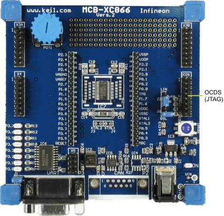 MCBXC866 Board OCDS (JTAG) Location