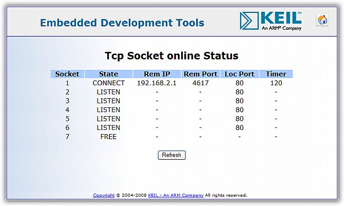 Tcp Socket Status Page