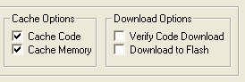 Target Driver Setup - Debug Options