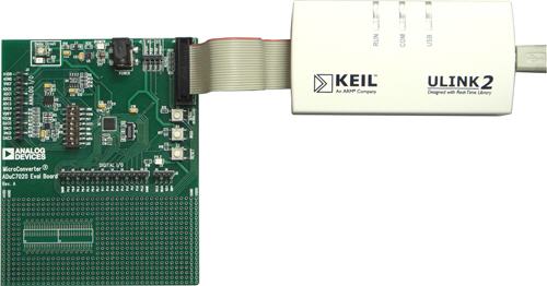 ULINK2 Adapter Connected to ADuC702x