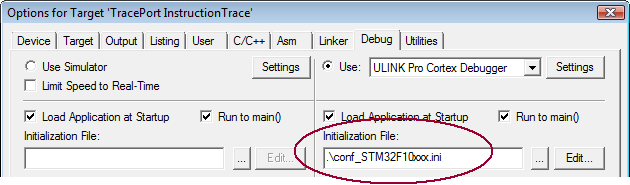 Configure the device for tracing