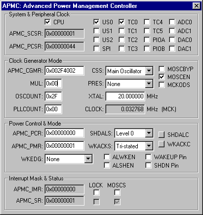 Advanced Power Management Controller Peripheral Dialog