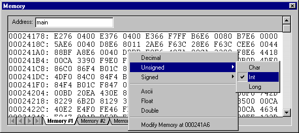 Memory Window Example