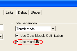 MicroLib Selection in µVision3
