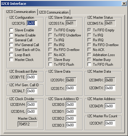 I2C0 Interface - Control