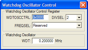 Watchdog Oscillator Control