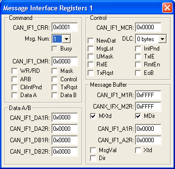 CAN Message Interface Registers 1