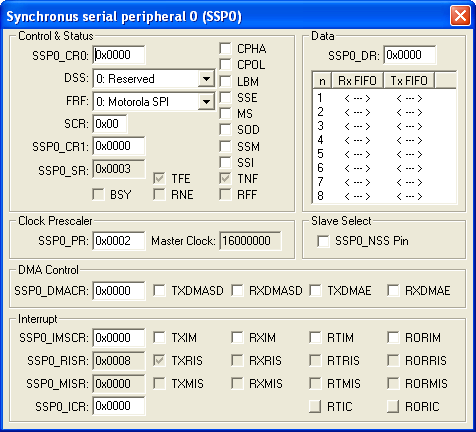 Synchronous Serial Peripheral 0 (SSP0)