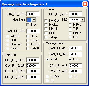 CAN Message Interface Registers 1