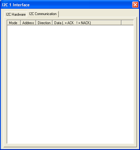 I2C Interface 1 - Communication