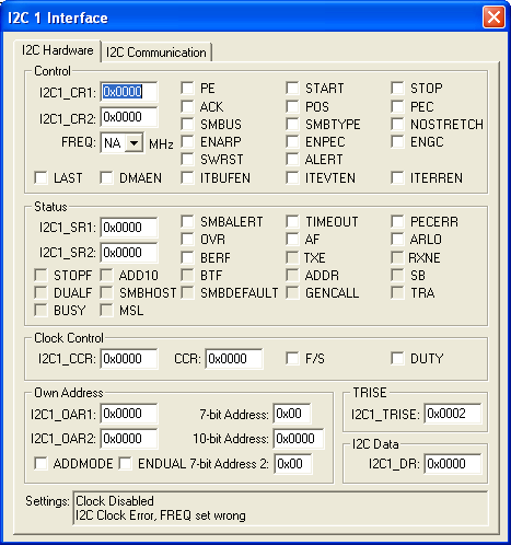 I2C Interface 1 - Hardware