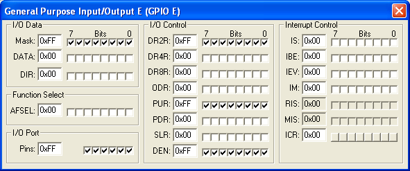 General Purpose Input/Output Port E (GPIOE)