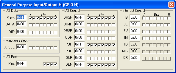 General Purpose Input/Output Port H (GPIOH)