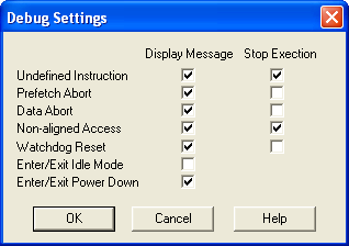 Debug Settings Dialog