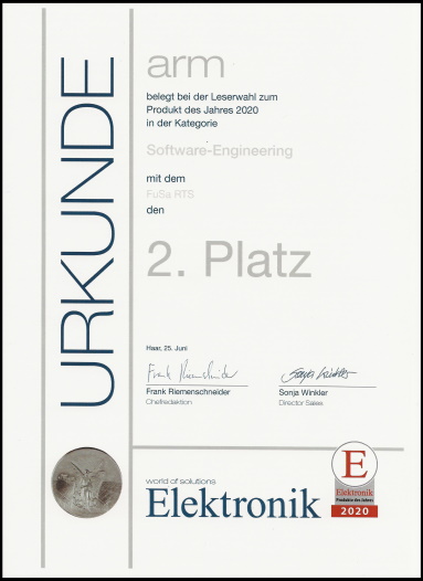 Elektronik Award for Arm FuSa RTS