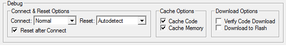 Target Driver Setup — Debug