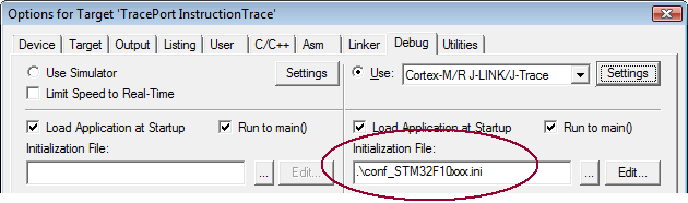 Configure the device for tracing