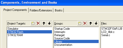 Components, Environment and Books Dialog