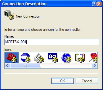 HyperTerm Connection Description Dialog